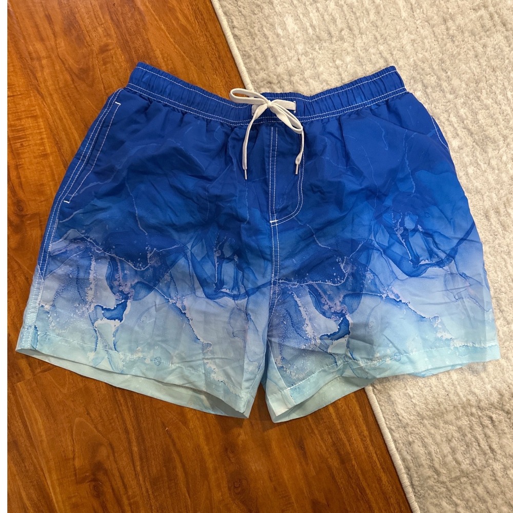 Men's Blue Swim Trunks Shorts sz Large  L